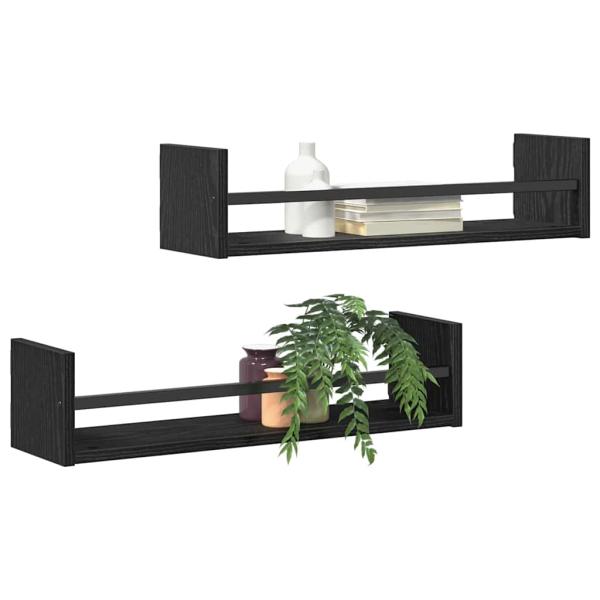 Wandregal Schwarze Eiche MDF, Spanplatte 60 x 16 x 14 cm