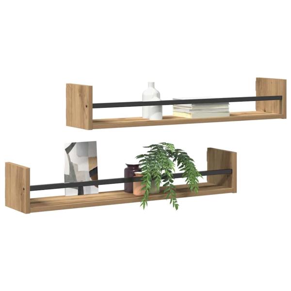 Wandregale 2 Stück Artisan Eiche 80x16x14 cm Spanplatte