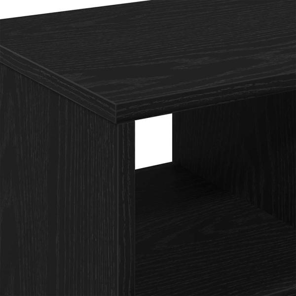 Beistelltisch mit Rädern aus schwarzem Eichenholz 50x30x55 cm