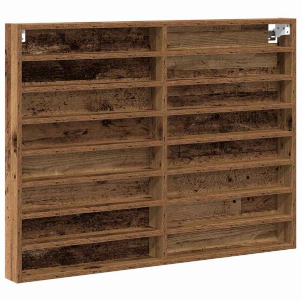 Vitrine Cabinet Alte Holz 100x8,5x75 cm Ingenieurholz