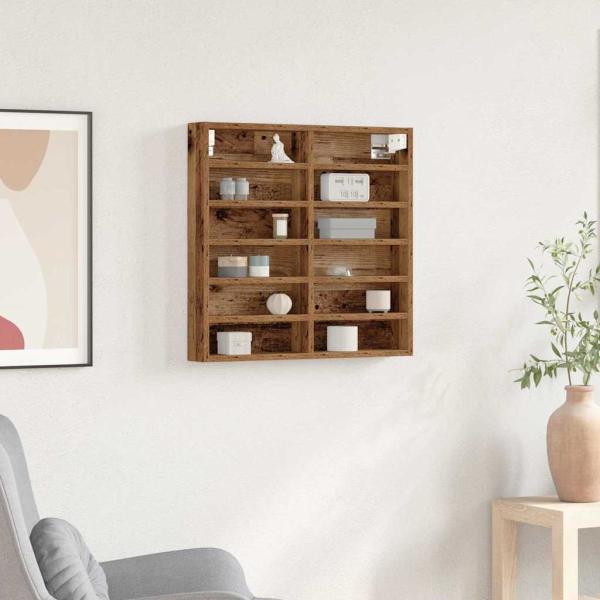 ARDEBO.de - Vitrine Schrank Alte Holz 60x8,5x58 cm Ingenieure Holz