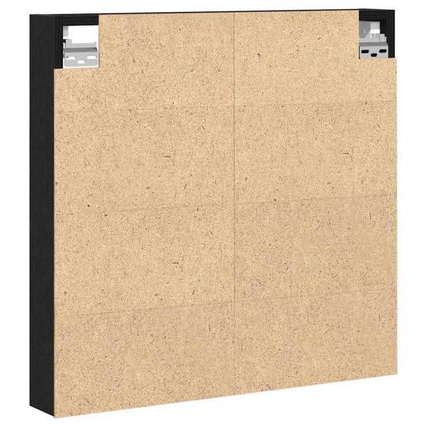 Vitrine Schrank Schwarz Eiche 60x8,5x58 cm Holzwerkstoff