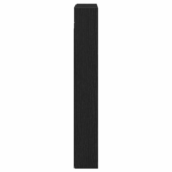 Vitrine Schrank Schwarz Eiche 60x8,5x58 cm Holzwerkstoff