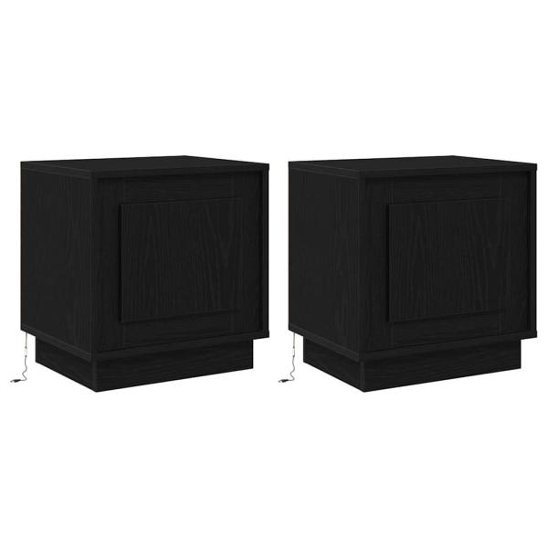 Nachttische Set aus 2 Schwarze Eiche Holzwerkstoff