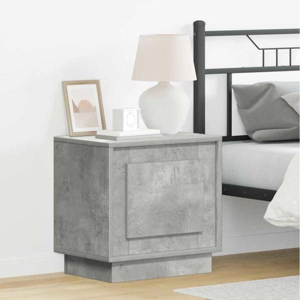 ARDEBO.de - Nachttische Set aus 2 Beton Grau Holzwerkstoff 44 x 34.5 x 45 cm
