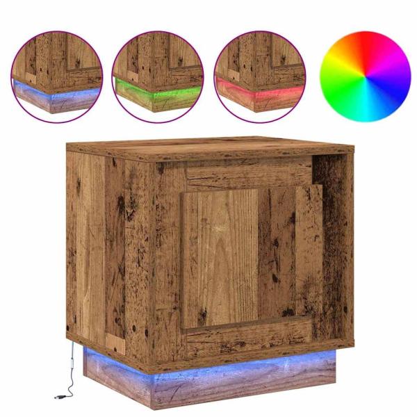 Nachttische Set von 2 Altes Holz Ingenieurholz 44 x 34,5 x 45 cm
