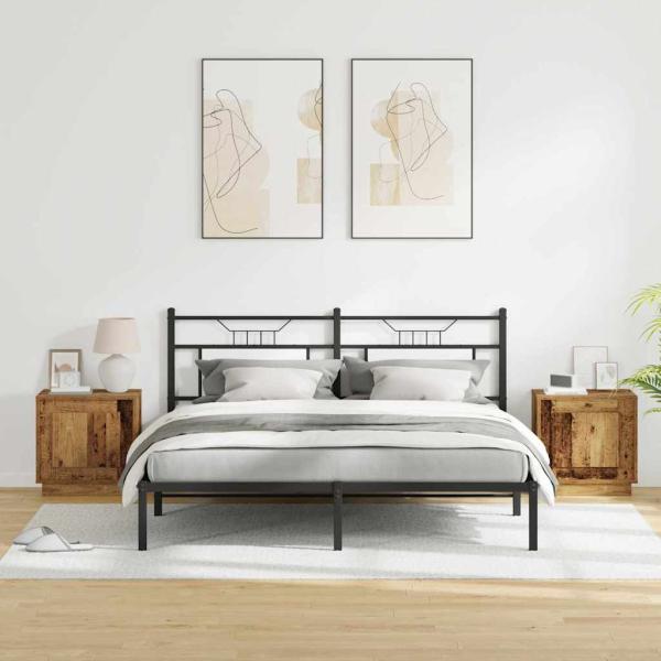 Nachttische Set von 2 Altes Holz Ingenieurholz 44 x 34,5 x 45 cm