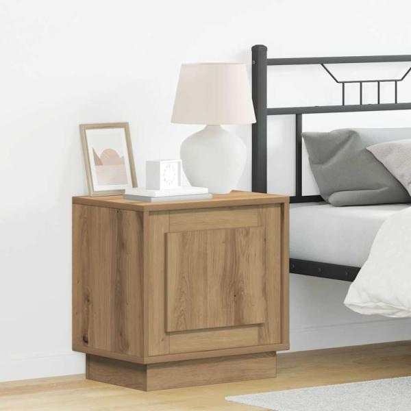 ARDEBO.de - Nachttische mit LED-Lichtern 2 Stück Artisan Eiche 44x34,5x45 cm