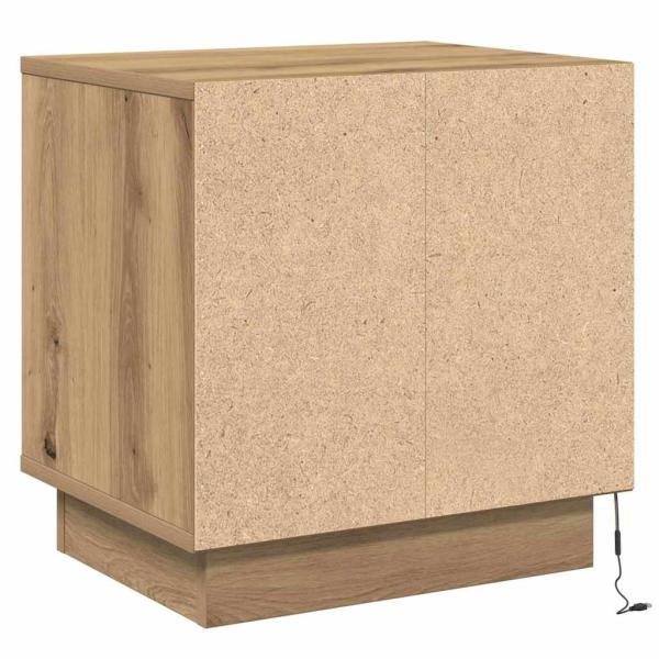 Nachttische mit LED-Lichtern 2 Stück Artisan Eiche 44x34,5x45 cm