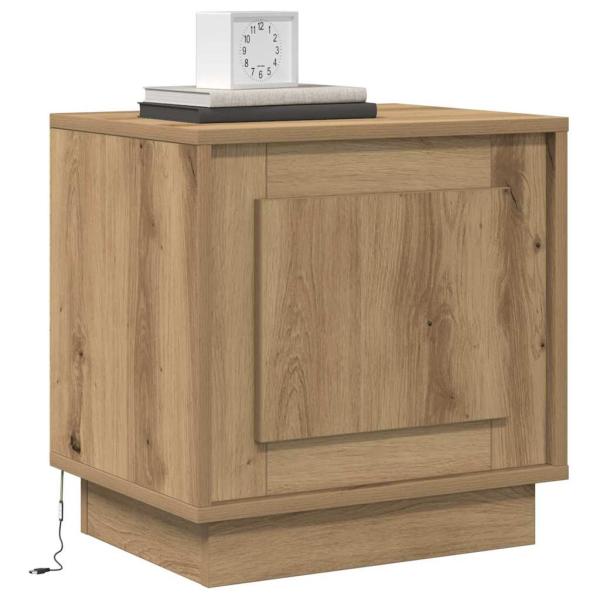 Nachttische mit LED-Lichtern 2 Stück Artisan Eiche 44x34,5x45 cm