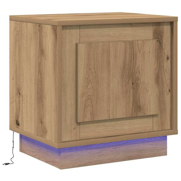 Nachttische mit LED-Lichtern 2 Stück Artisan Eiche 44x34,5x45 cm