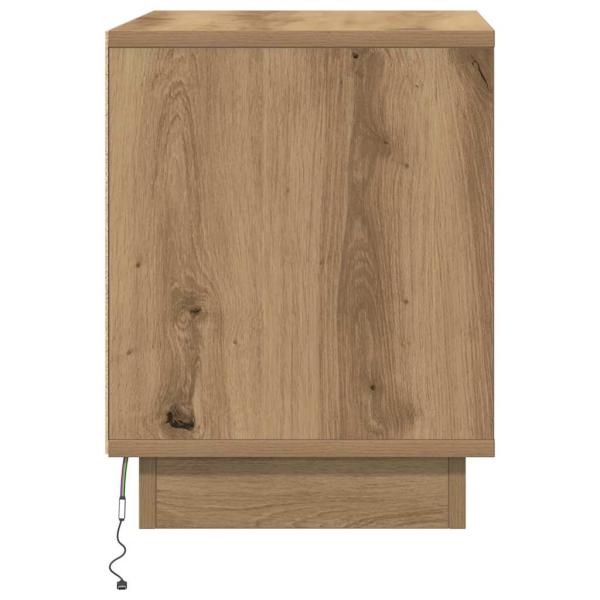 Nachttische mit LED-Lichtern 2 Stück Artisan Eiche 44x34,5x45 cm