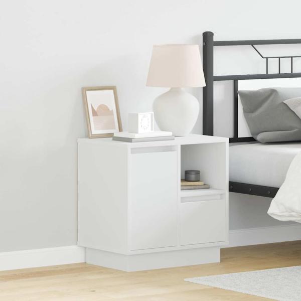 ARDEBO.de - Weiß MDF Mittel Nachttisch Rechteckig Modern Langlebig