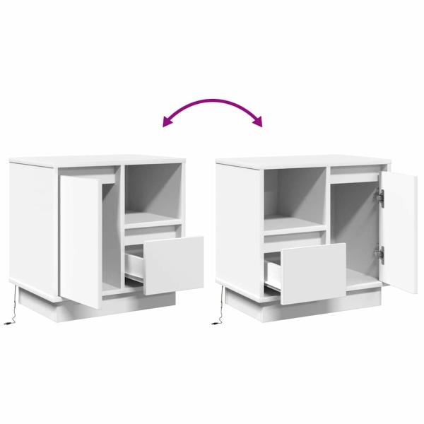 Weiß MDF Mittel Nachttisch Rechteckig Modern Langlebig