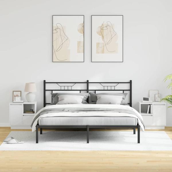 Weiß MDF Mittel Nachttisch Rechteckig Modern Schlank