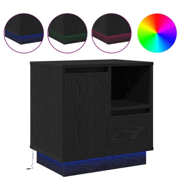 Schwarzeiche Holzwerkstoff Nachttisch Rechteckig Modern