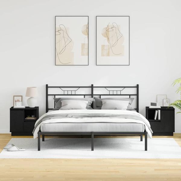 Schwarze Eiche Holzwerkstoff Mittel Nachttisch Rechteckig