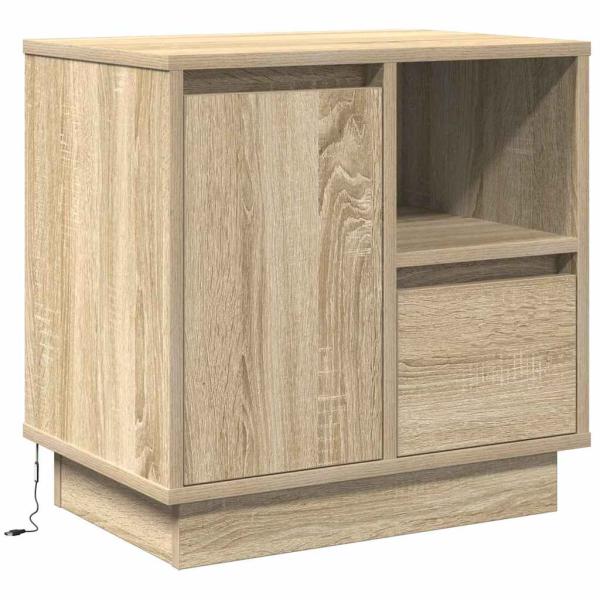 Nachttische mit LED 2 Stück Sonoma Eiche 50x34,5x50 cm
