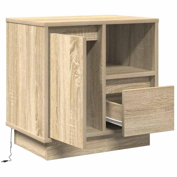 Nachttische mit LED 2 Stück Sonoma Eiche 50x34,5x50 cm