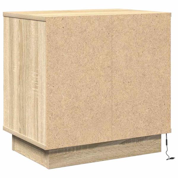 Nachttische mit LED 2 Stück Sonoma Eiche 50x34,5x50 cm