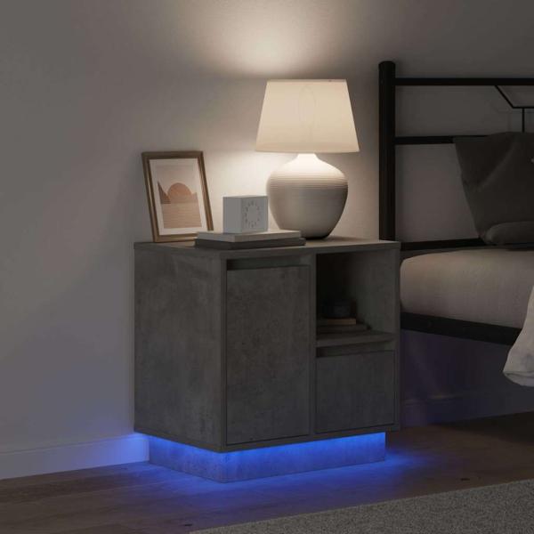 Betonhellgrau MDF Mittel Stauraum Nachttisch Rechteckig