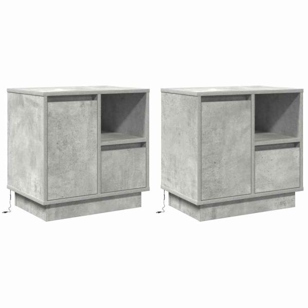 Beton Grau Beton Standard Nachttisch Rechteckig Modern