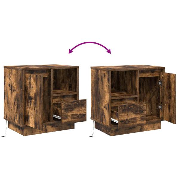 Nachttische Geräucherte Eiche Holz Mittel Nachttisch