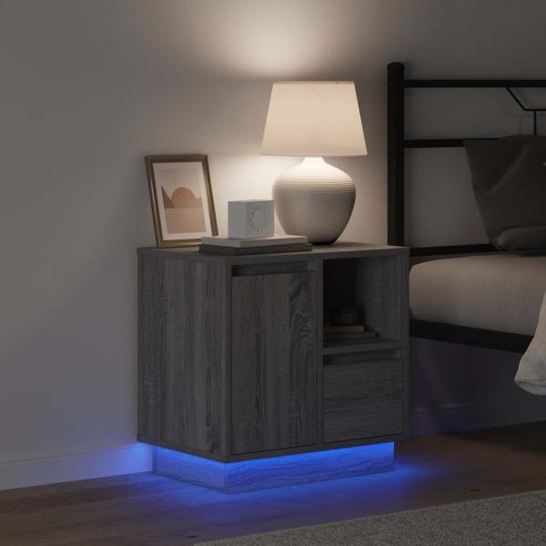 Graue Sonoma Holzwerkstoff Kompakt Nachttisch Rechteckig