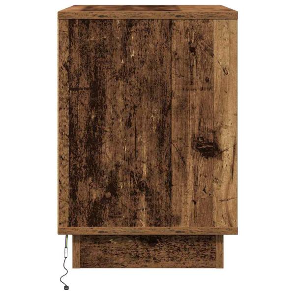 Nachttische mit LED-Lichtern 2 Stk. Altes Holz 50x34,5x50 cm