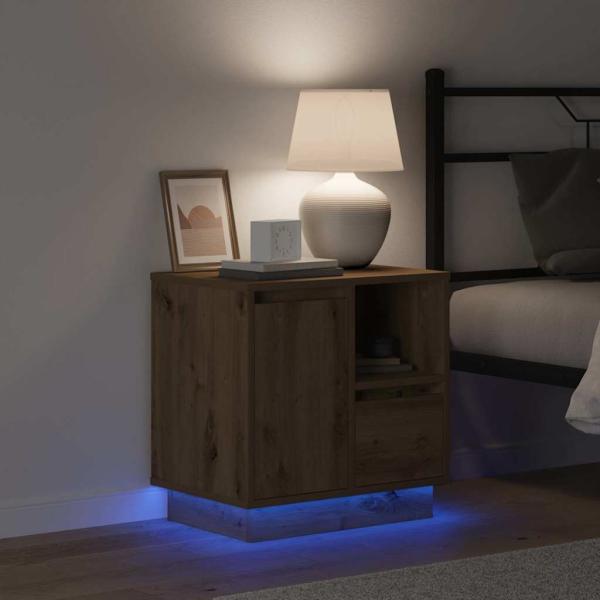 Artisan Eiche Holzwerkstoff Mittel Nachttisch Rechteckig