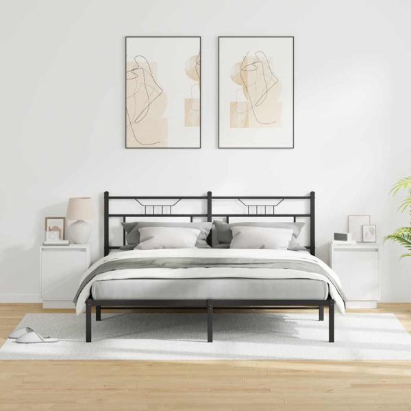 Nachttische Set aus 2 Weiß MDF 39 x 34,5 x 50 cm Stauraum