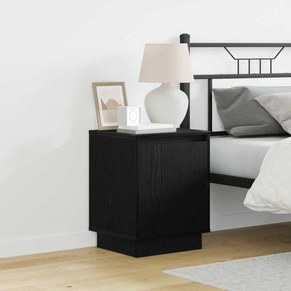 ARDEBO.de - Nachttische Set von 2 Schwarze Eiche Holzwerkstoff