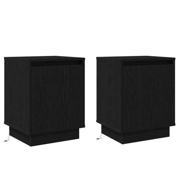 Nachttische Set von 2 Schwarze Eiche Holzwerkstoff