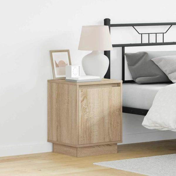 ARDEBO.de - Nachttische Set aus 2 Sonoma Eiche Furnierter Holzwerkstoff