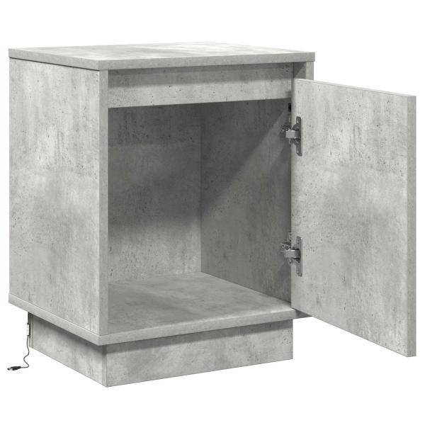 Nachttisch mit LED-Beleuchtung Beton Grau 39x34,5x50 cm