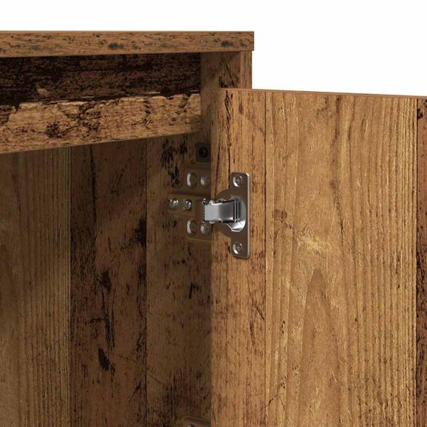 Nachttisch mit LED-Lichtern Altes Holz 39x34,5x50 cm