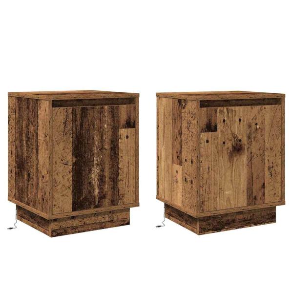 Nachttische Set von 2 Altes Holz Holz 39 x 34,5 x 50 cm