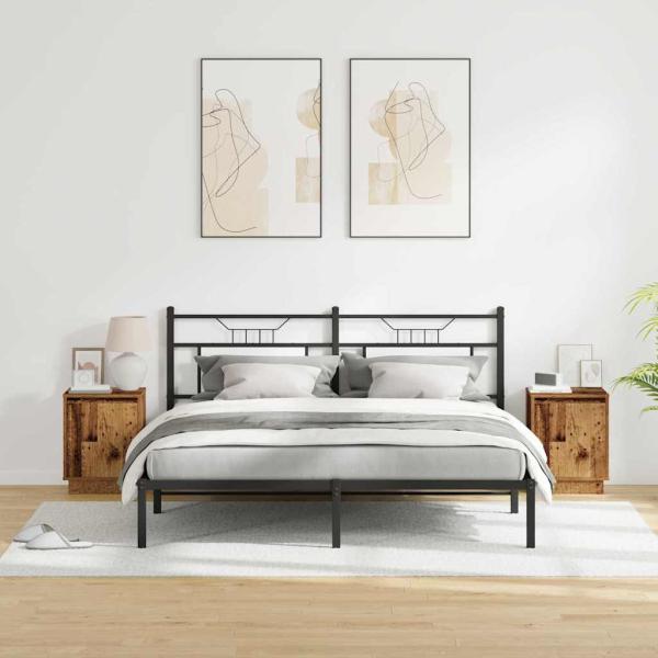 Nachttische Set von 2 Altes Holz Holz 39 x 34,5 x 50 cm