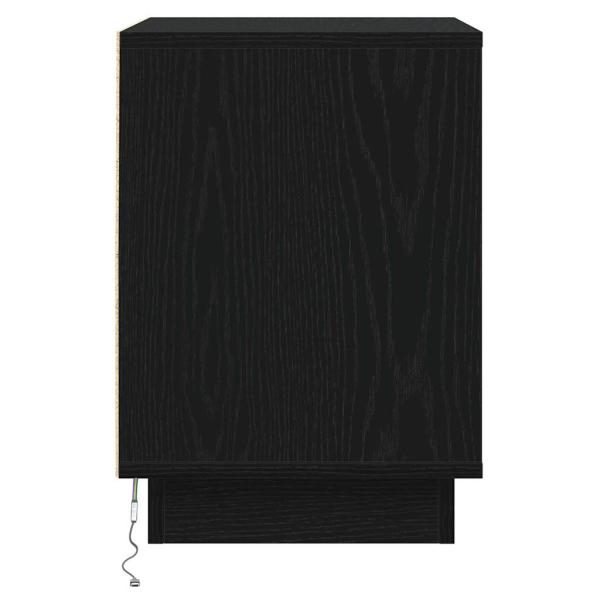 Nachttische mit LED-Lichtern 2 Stück Schwarz 39x34.5x50 cm