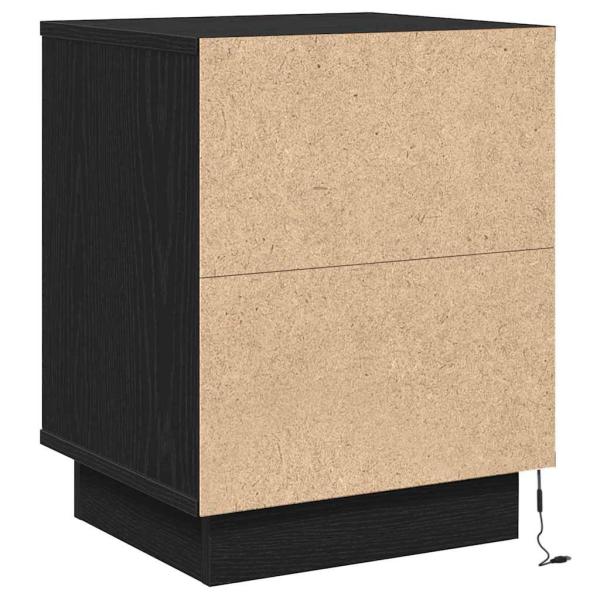 Nachttische mit LED-Lichtern 2 Stück Schwarz 39x34.5x50 cm