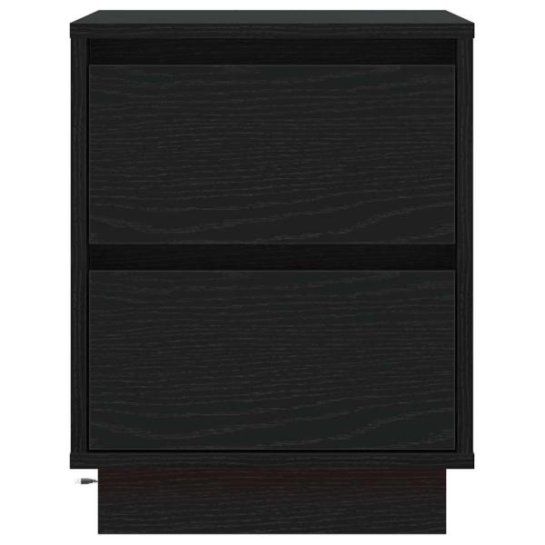 Nachttische mit LED-Lichtern 2 Stück Schwarz 39x34.5x50 cm