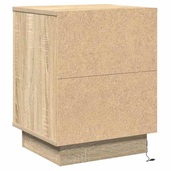 Nachttische mit LED-Lichtern 2 Stück Sonoma Eiche 39x34.5x50 cm