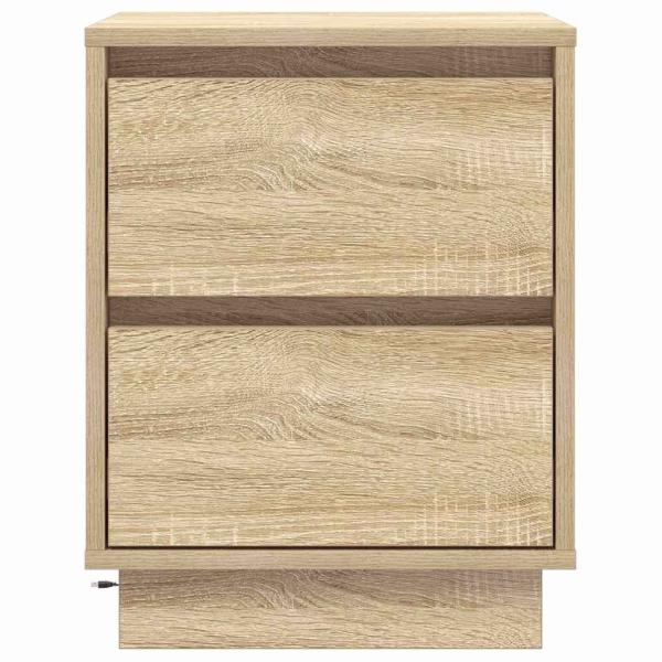 Nachttische mit LED-Lichtern 2 Stück Sonoma Eiche 39x34.5x50 cm