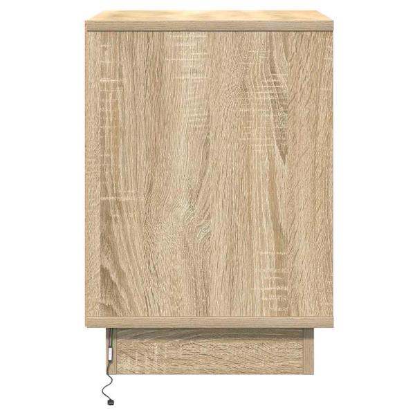 Nachttische mit LED-Lichtern 2 Stück Sonoma Eiche 39x34.5x50 cm