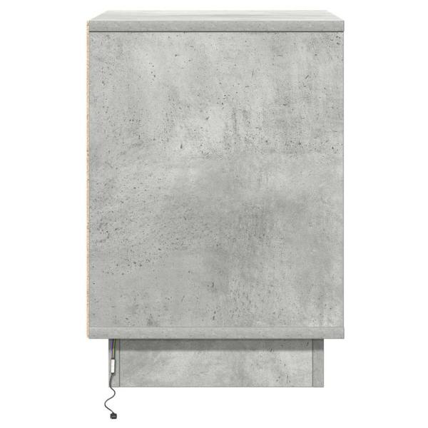 Nachttisch mit LED-Lichtern Beton Grau 39x34,5x50 cm