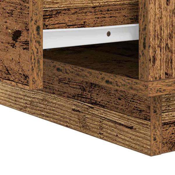 Nachttisch mit LED-Lichtern Altes Holz 39x34,5x50 cm