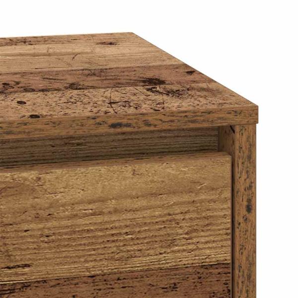 Nachttisch mit LED-Lichtern Altes Holz 39x34,5x50 cm