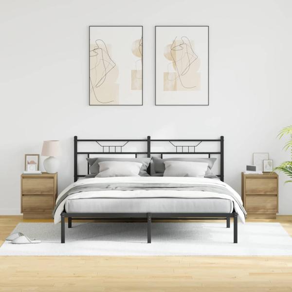 Nachttische mit LED-Lichtern 2 Stück Eiche 39x34.5x50 cm