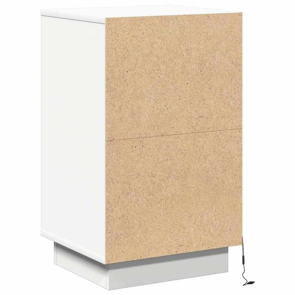 Nachttisch mit LED Weiß 39x34,5x65 cm Holzwerkstoff