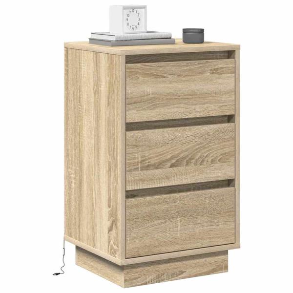 Nachttisch mit LED Sonoma Eiche 39x34,5x65 cm Holzwerkstoff